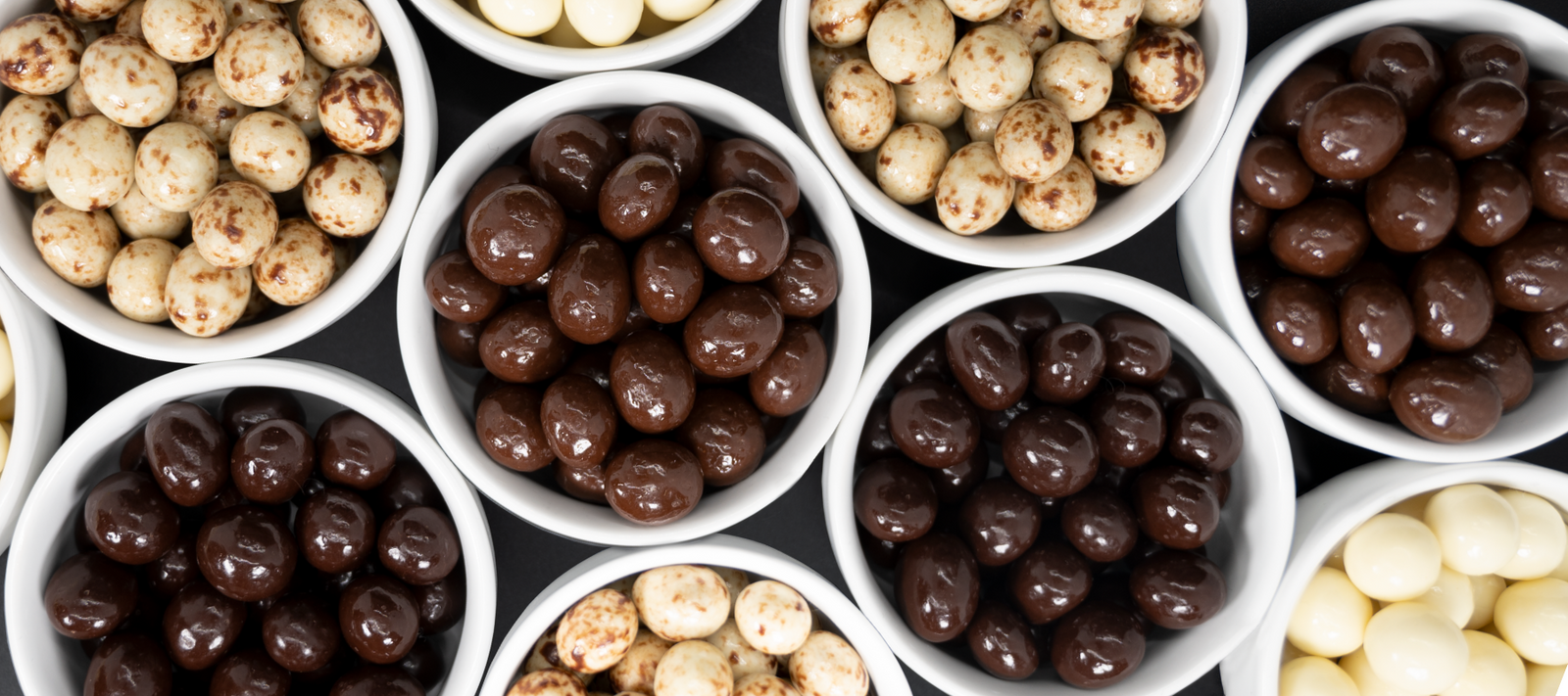 Dilettante Chocolates Espresso Beans featuring milk, white, dark, and marbled chocolate blends