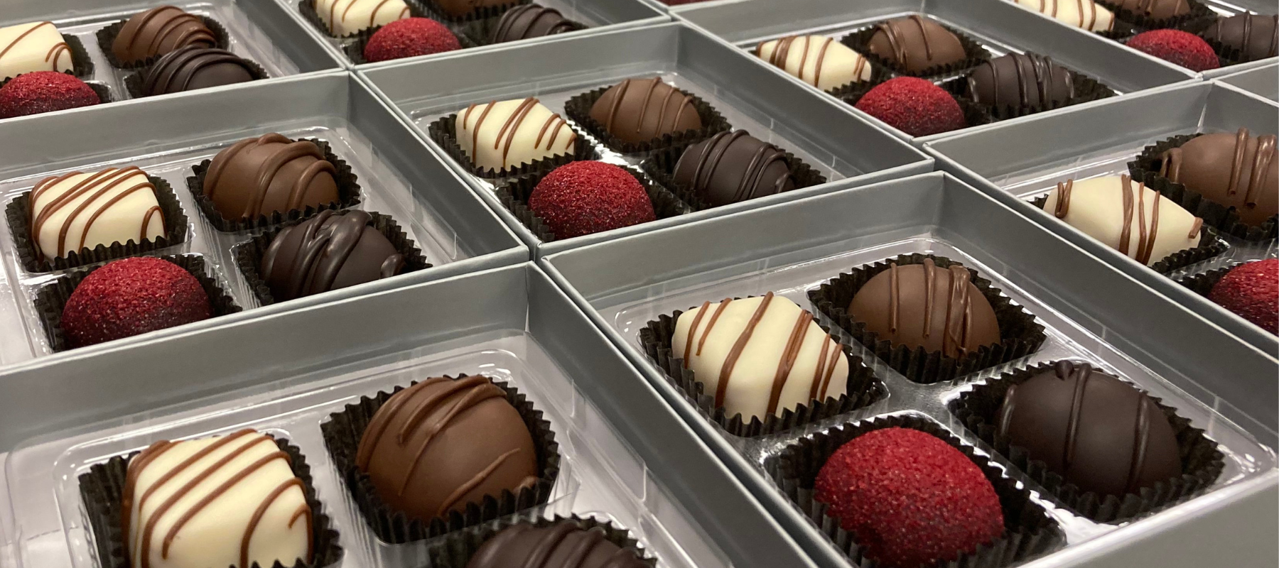 Dilettante Chocolates 4-Piece Truffles in small boxes