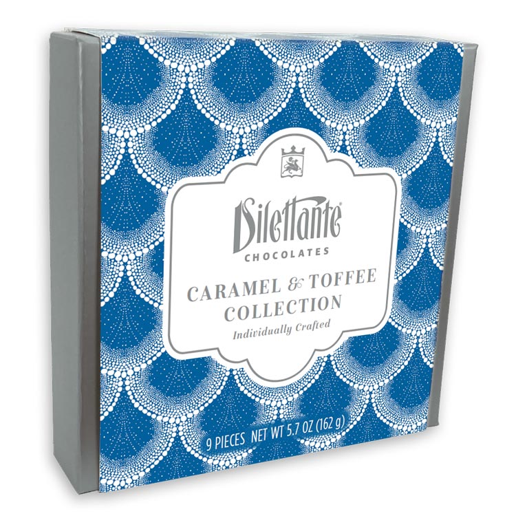 Dilettante Chocolates Caramel and Toffee Collection Individually Crafted, Featuring Five Different Caramel Flavors and Two Toffee Varieties
