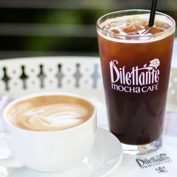 Dilettante Chocolates Mocha Café Drink and Latte Ready to Be Enjoyed on a Warm Day