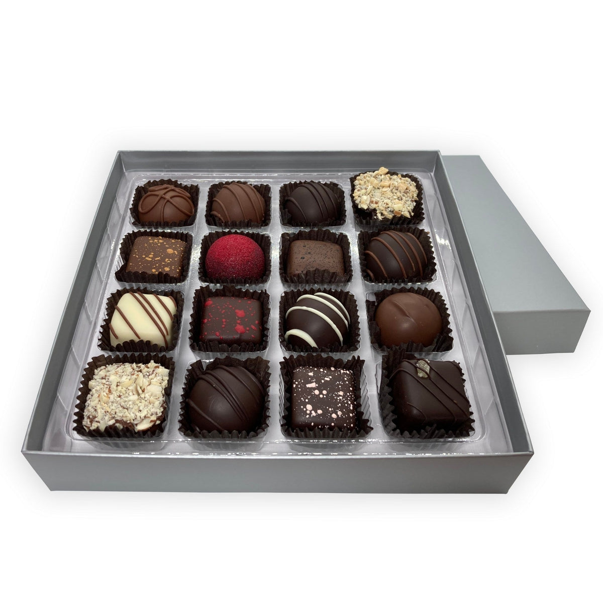 Dilettante Chocolates Premier Chocolate Collection Featuring Toffee, Caramels, and Truffles in Milk, Dark, and Light Chocolate Varieties