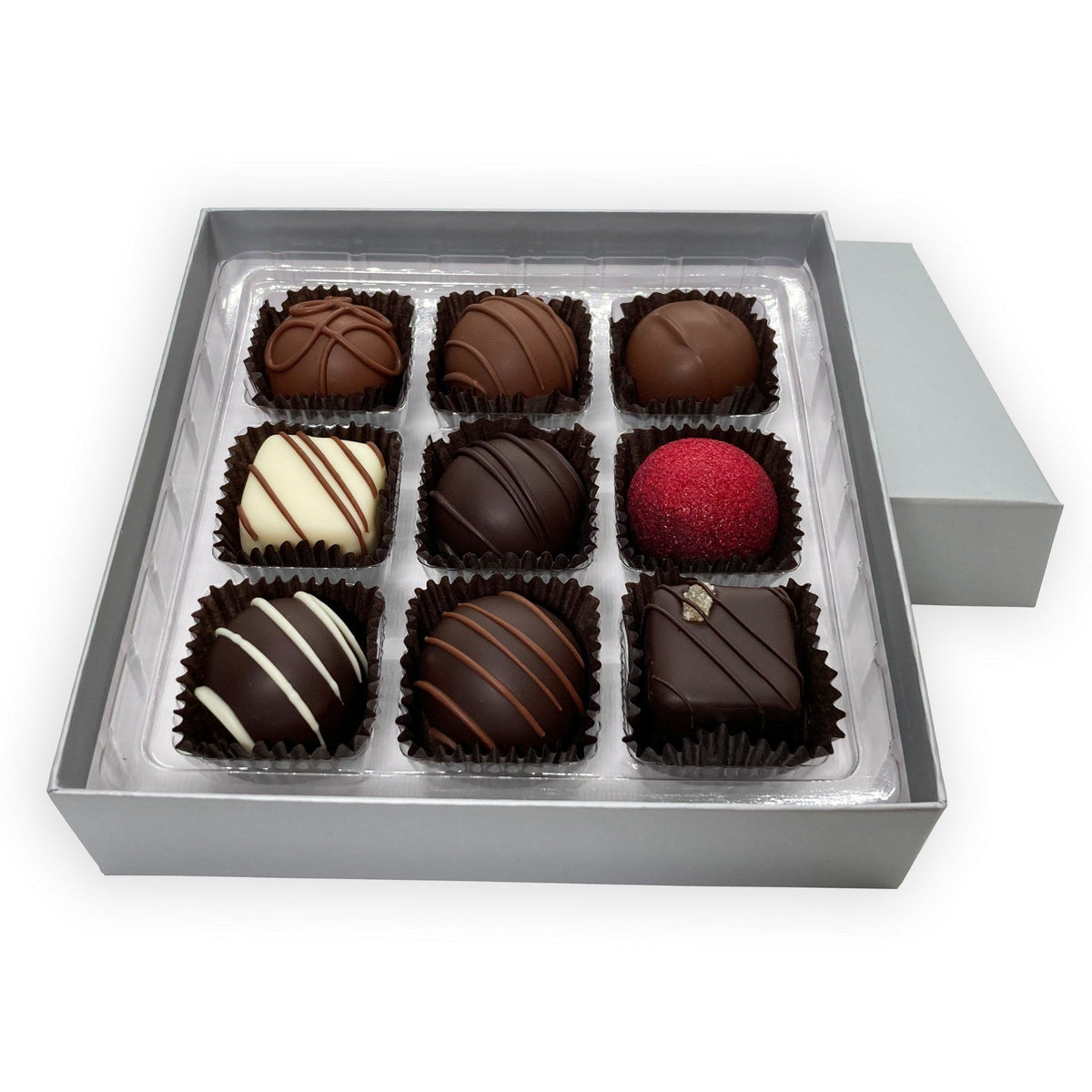 Dilettante Chocolates Individually Crafted Chocolate Truffle Gift Box Featuring Nine Different Truffle Flavors