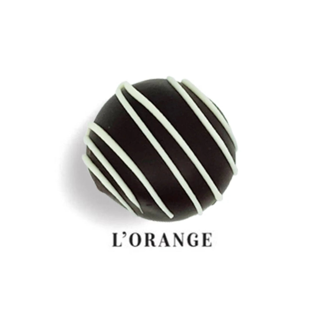 Dilettante Chocolates L&#39;Orange Truffle with White Chocolate Embellishments