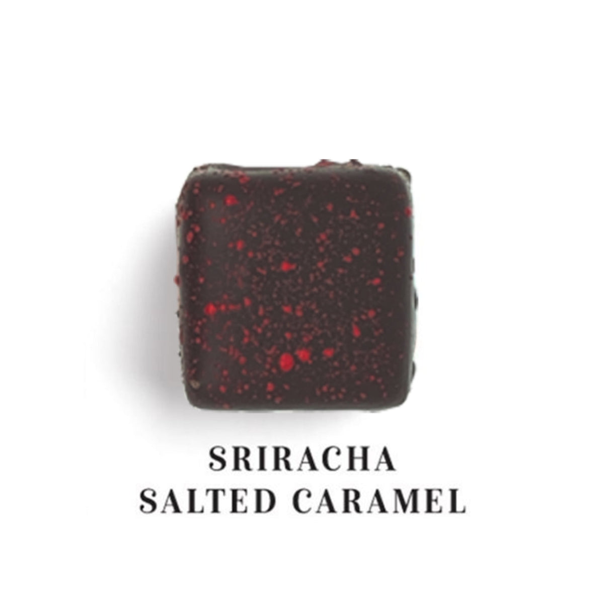 Sriracha Caramels in Dark Chocolate made with real Sriracha salt for a subtle spicy aftertaste